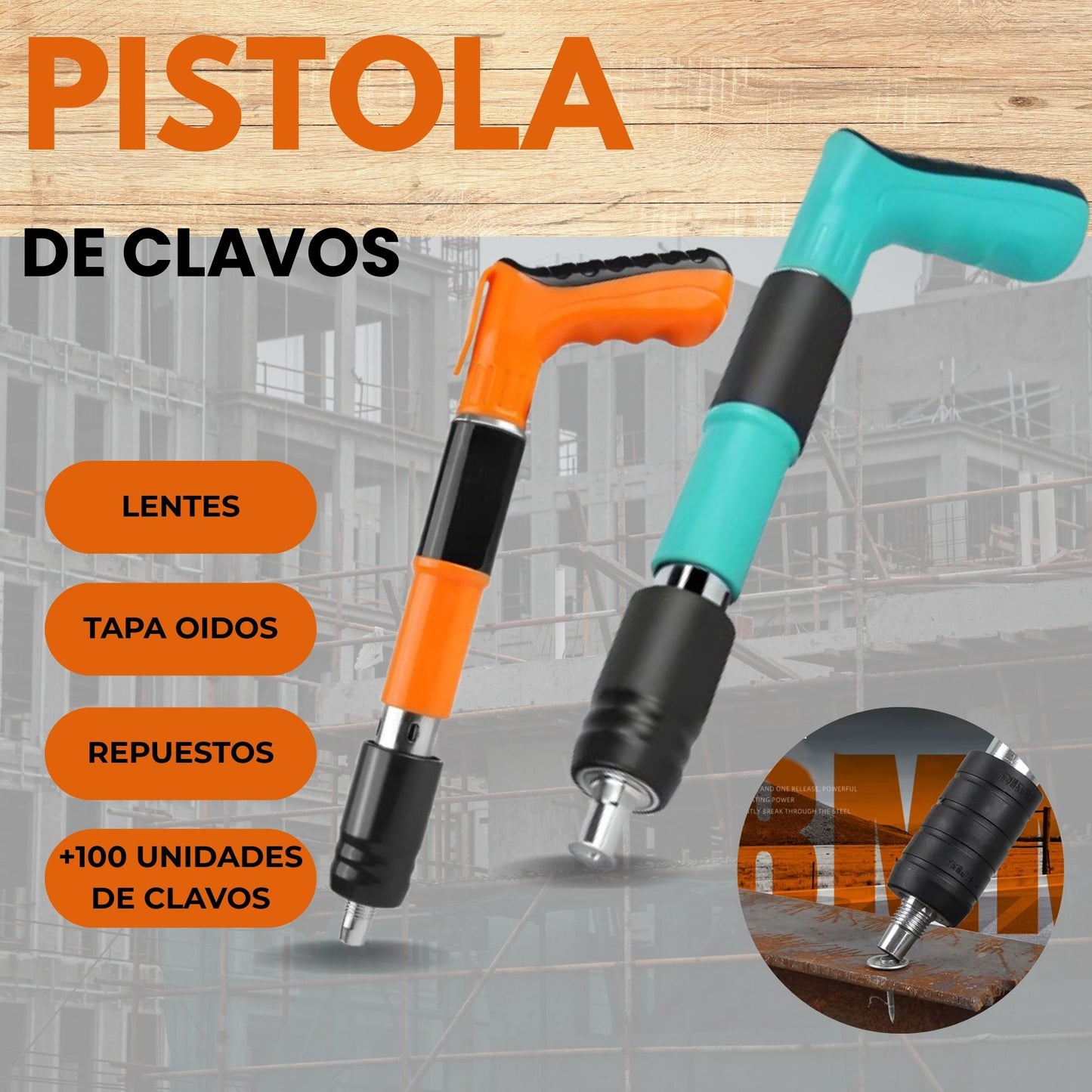 🔨 Pistola de Clavos Manual – Precisión y Potencia Sin Complicaciones
