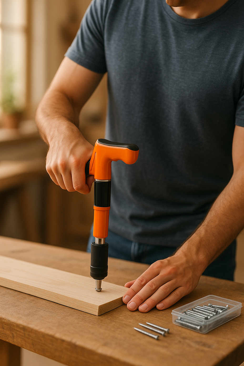 🔨 Pistola de Clavos Manual – Precisión y Potencia Sin Complicaciones