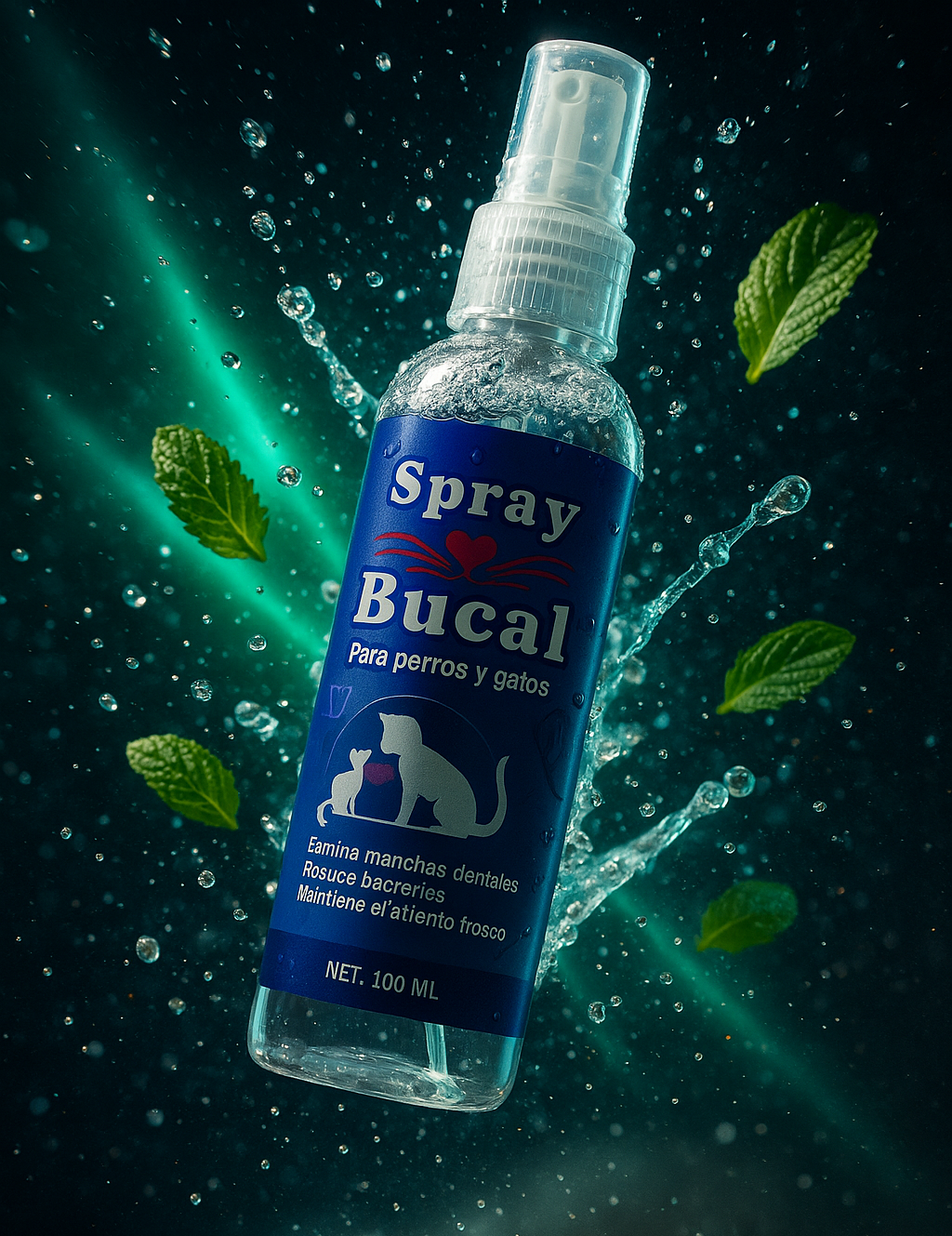 🦷 Spray Bucal Pet – Salud Oral Natural para Mascotas