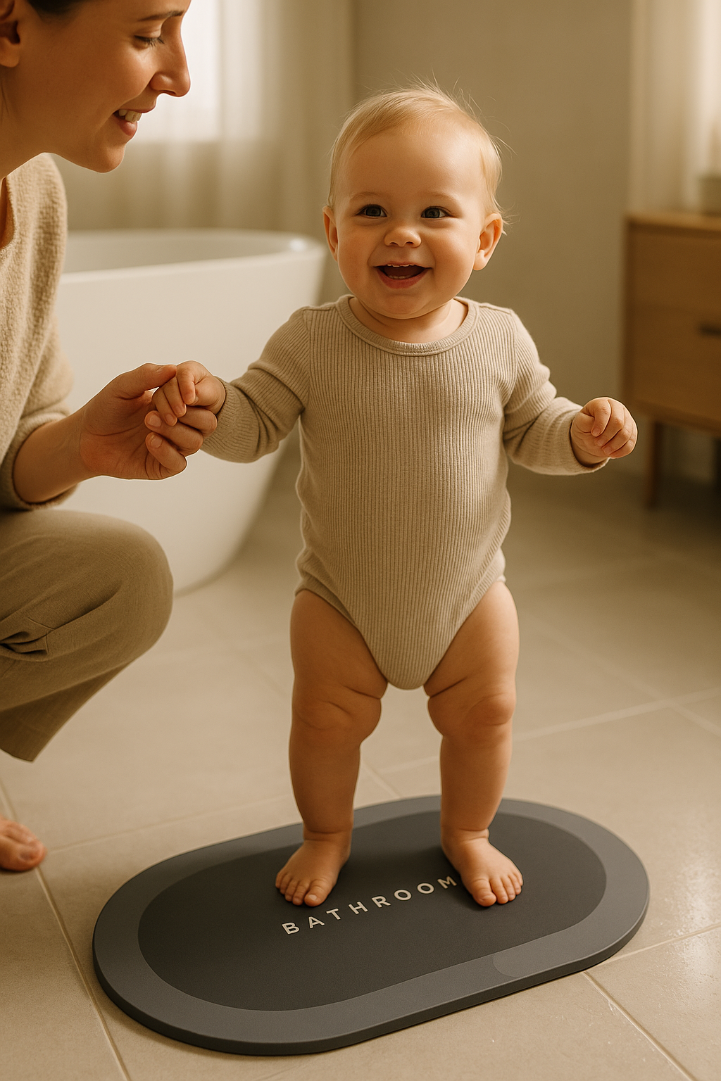 🛁 Alfombra Antideslizante Estilo Ovalado – Seguridad y Diversión en Cada Baño
