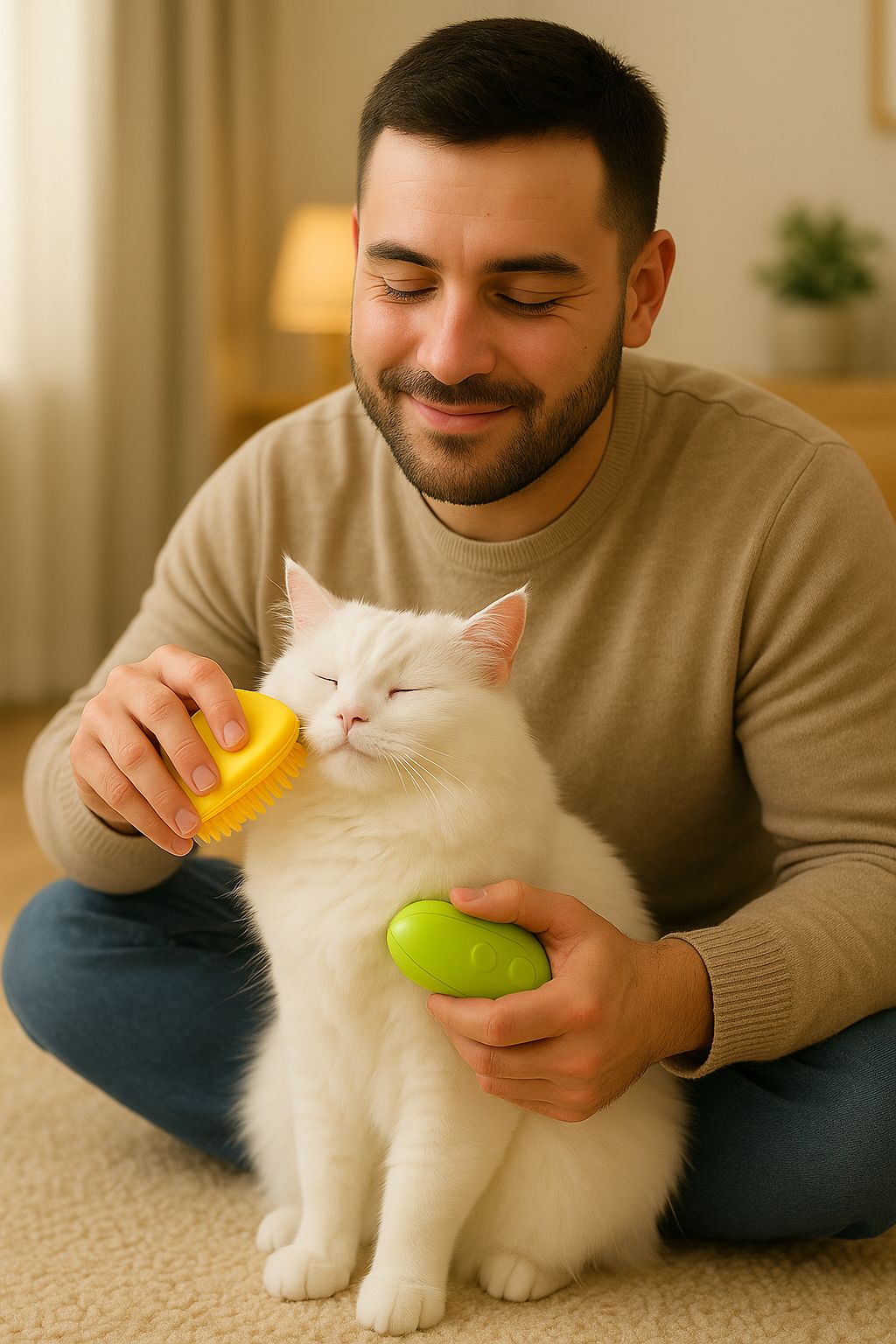 🐾 Cepillo a Vapor para Mascotas – Limpieza + Masaje Calmante