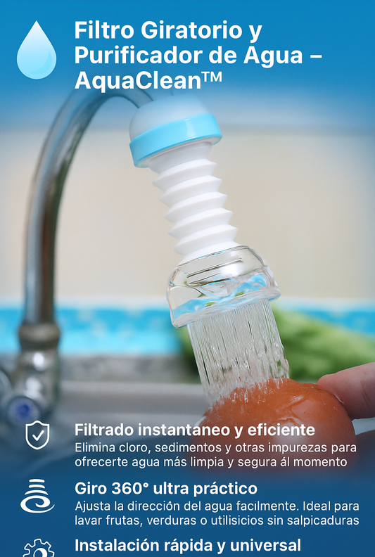 💧 Filtro Giratorio y Purificador de Agua – AquaClean™