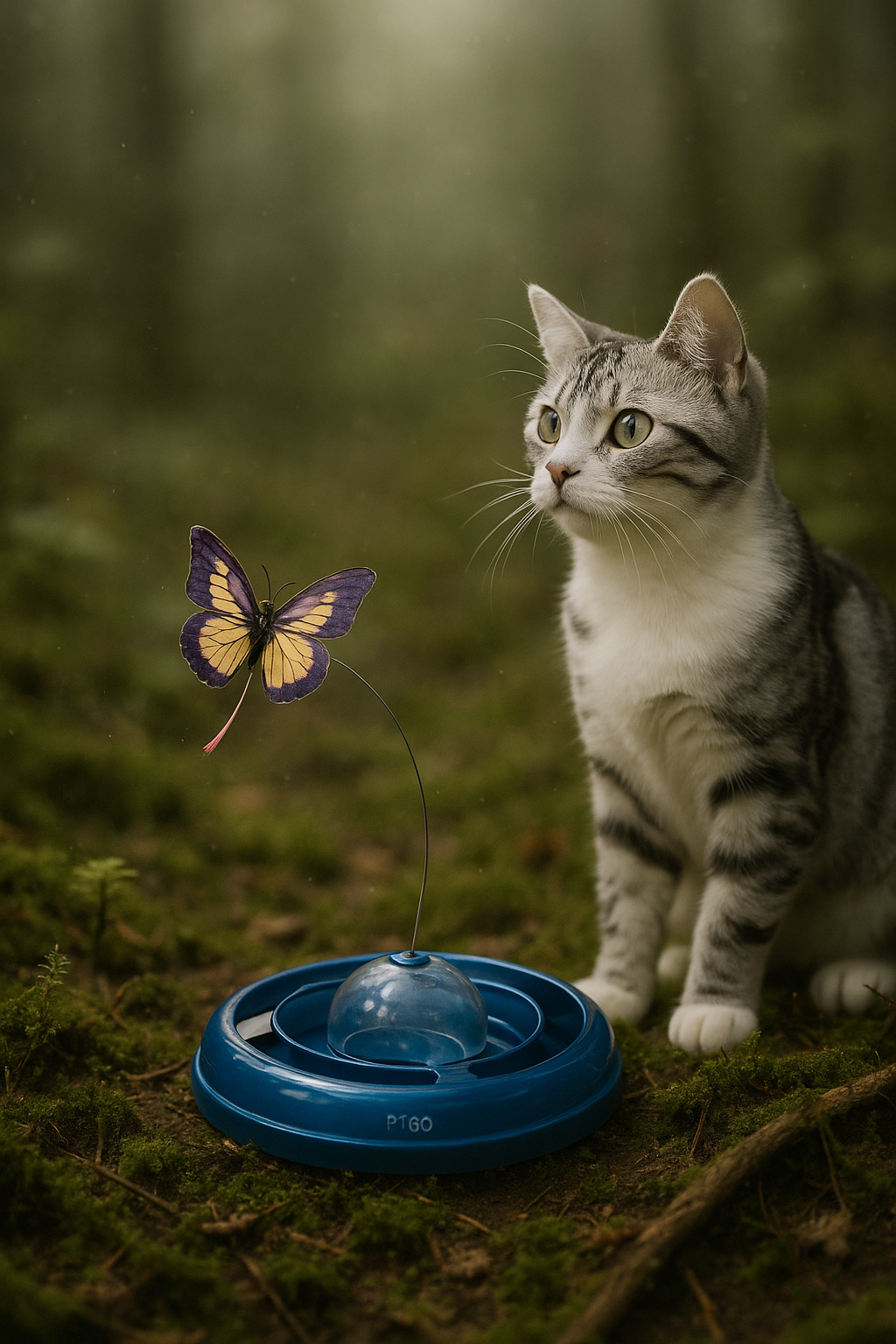 🦋 Juguete Interactivo 2 en 1 para Gatos – Mariposa + Pelota de Caza