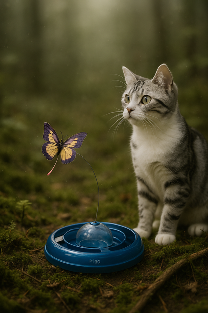 🦋 Juguete Interactivo 2 en 1 para Gatos – Mariposa + Pelota de Caza